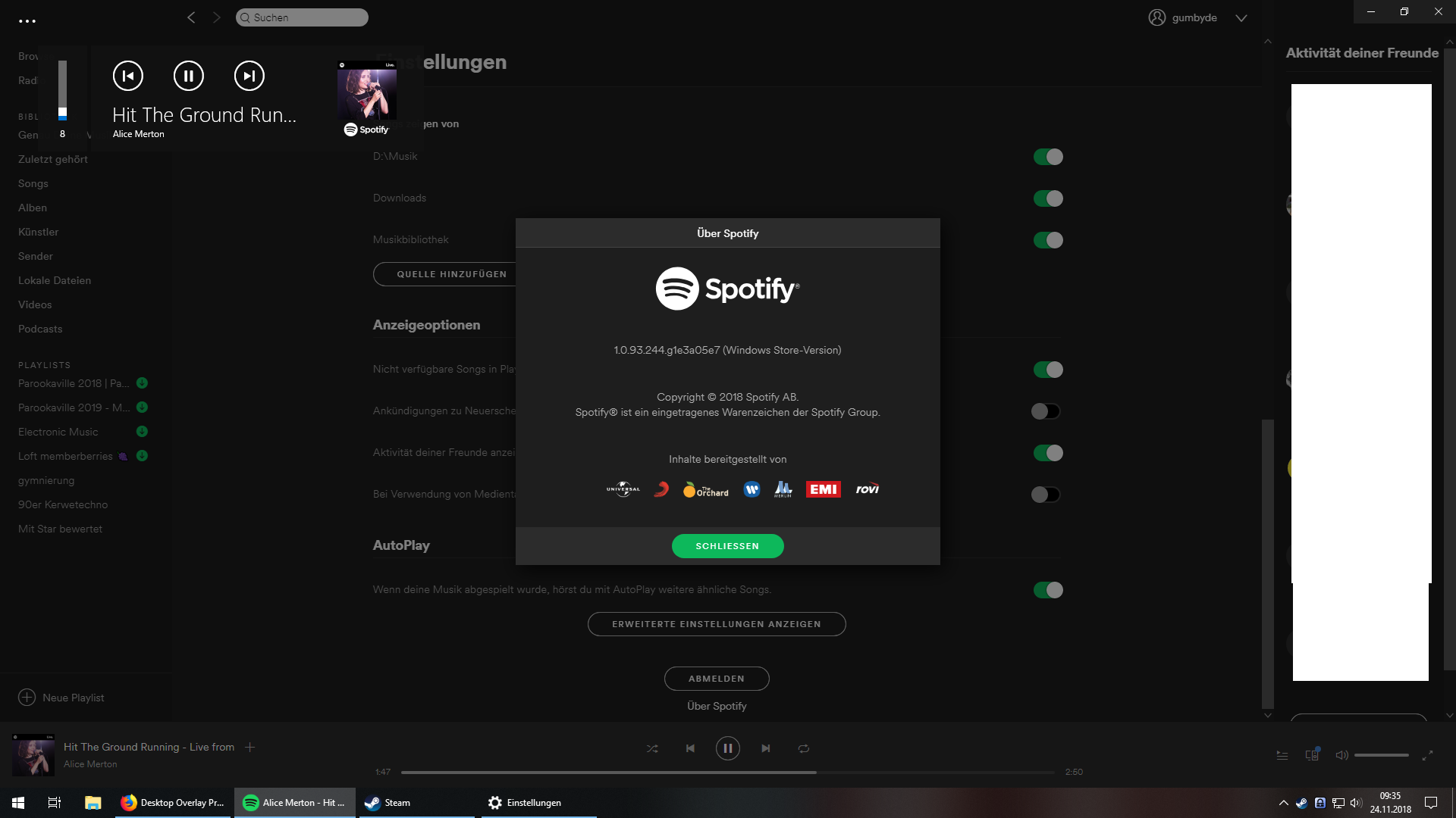 Spotify stream overlay